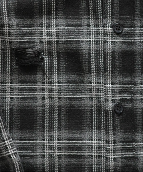KUUUPY（クーピー）の「Distressed Ombre Check Shirt - ダメージオンブレチェックシャツ（シャツ/ブラウス・メンズ・ブラック/レッド/ネイビー・LARGE/MEDIUM/SMALL）」の10枚目の写真