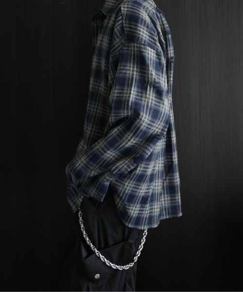 KUUUPY（クーピー）の「Distressed Ombre Check Shirt - ダメージオンブレチェックシャツ（シャツ/ブラウス・メンズ・ブラック/レッド/ネイビー・LARGE/MEDIUM/SMALL）」の19枚目の写真