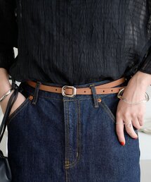 DISCOAT | ヴィンテージ調ぷっくりバックル細ベルト(ベルト)