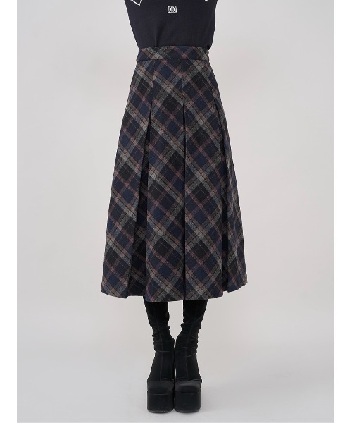 マルチカラーチェックミディスカート（スカート）｜Darich