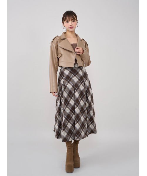 マルチカラーチェックミディスカート（スカート）｜Darich