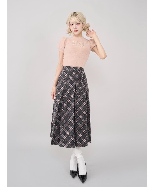 Darich(ダーリッチ)の「マルチカラーチェックミディスカート(スカート・レディース・チャコールグレー/ネイビー/ブラウン・M/S)」の5枚目の写真