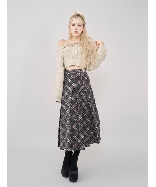 マルチカラーチェックミディスカート（スカート）｜Darich