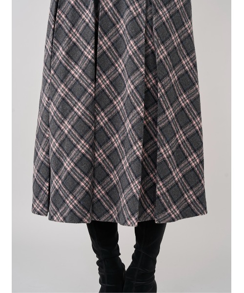 ダーリッチ マルチカラーチェックミディスカート チャコールグレー S マルチカラーチェックミディスカート（スカート）｜Darich（ダーリッチ