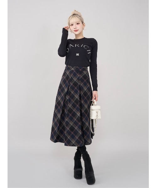 マルチカラーチェックミディスカート（スカート）｜Darich