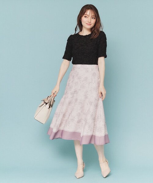 index（インデックス）の「ジャカードコンパクトトップス【洗濯機洗い可】（Tシャツ/カットソー・レディース・オフホワイト/ブラック/イエロー系その他・00）」の9枚目の写真