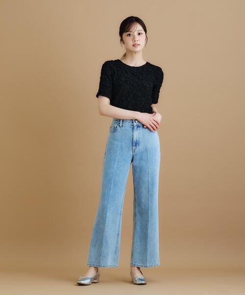 index（インデックス）の「ジャカードコンパクトトップス【洗濯機洗い可】（Tシャツ/カットソー・レディース・オフホワイト/ブラック/イエロー系その他・00）」の11枚目の写真