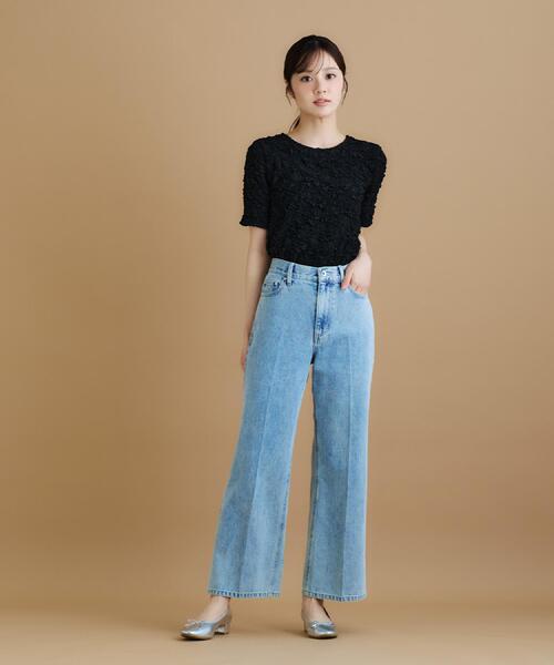 index（インデックス）の「ジャカードコンパクトトップス【洗濯機洗い可】（Tシャツ/カットソー・レディース・オフホワイト/ブラック/イエロー系その他・00）」の12枚目の写真