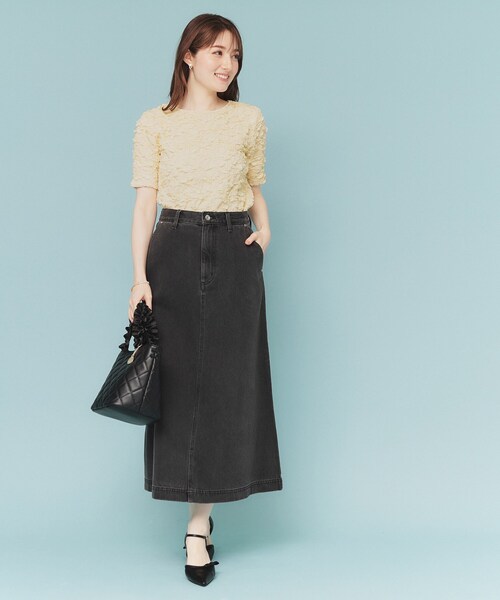 index（インデックス）の「ジャカードコンパクトトップス【洗濯機洗い可】（Tシャツ/カットソー・レディース・オフホワイト/ブラック/イエロー系その他・00）」の15枚目の写真