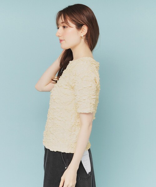 index（インデックス）の「ジャカードコンパクトトップス【洗濯機洗い可】（Tシャツ/カットソー・レディース・オフホワイト/ブラック/イエロー系その他・00）」の19枚目の写真