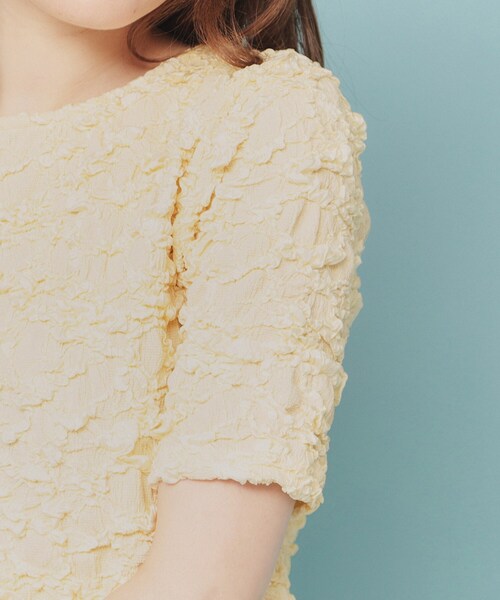 index（インデックス）の「ジャカードコンパクトトップス【洗濯機洗い可】（Tシャツ/カットソー・レディース・オフホワイト/ブラック/イエロー系その他・00）」の22枚目の写真