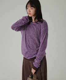 【雲雲】モヘアニット　ショートニット　シースルーニット　パープル　紫　パステル mohair knit pullover（purple）プルオーバーモヘアニット