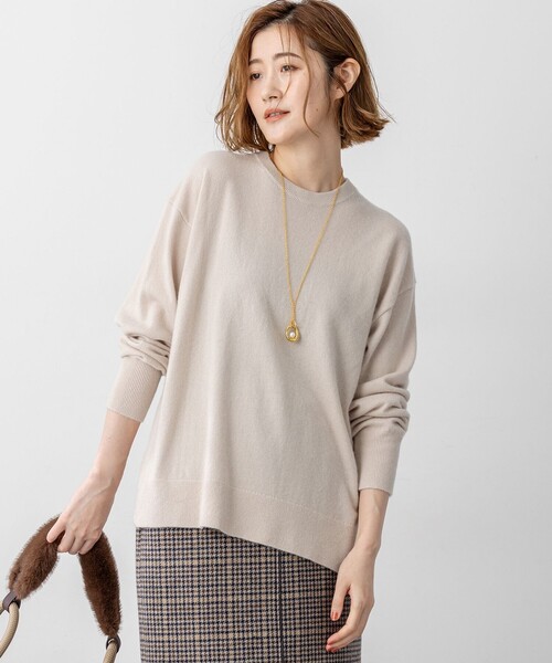 セール】【見上愛さん着用/Oggi・STORY掲載】ピュアカシミヤ クルー