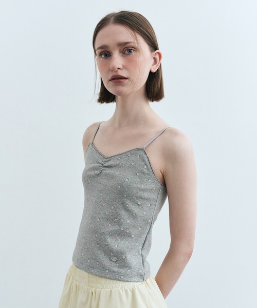 MARITHE + FRANCOIS GIRBAUD(マリテフランソワジルボー)の「W FLOWER CROP SLEEVELESS TEE(Tシャツ/カットソー・レディース・White/グレー系・SMALL/MEDIUM)」の1枚目の写真