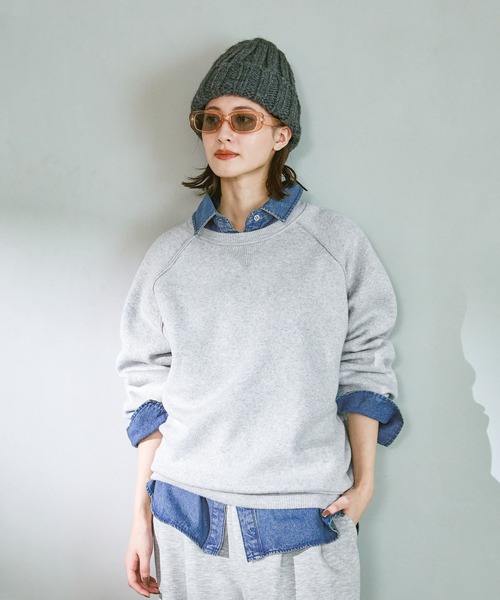 LAKOLE（ラコレ）の「スウェットライクニットプルオーバー / 582212（ニット/セーター・レディース・杢グレー/ブルー/チャコール/オレンジ/ブラウン/ブラック/ロイヤルブルー・FREE）」の3枚目の写真