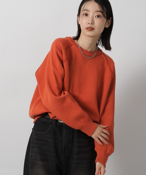 LAKOLE（ラコレ）の「スウェットライクニットプルオーバー / 582212（ニット/セーター・レディース・杢グレー/ブルー/チャコール/オレンジ/ブラウン/ブラック/ロイヤルブルー・FREE）」の7枚目の写真