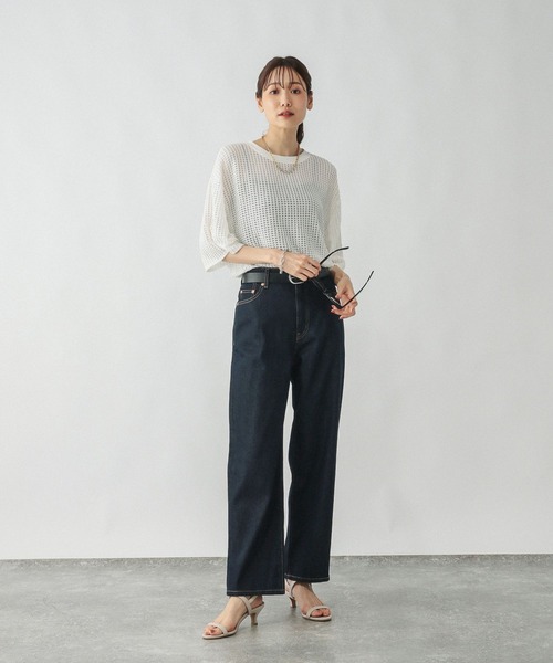 GLOBAL WORK(グローバルワーク)の「GOODデニムストレートパンツ/498392(デニムパンツ・レディース・ブラック/ブルー/ネイビー・X-SMALL/SMALL/MEDIUM/LARGE/X-LARGE/XX-LARGE)」の9枚目の写真