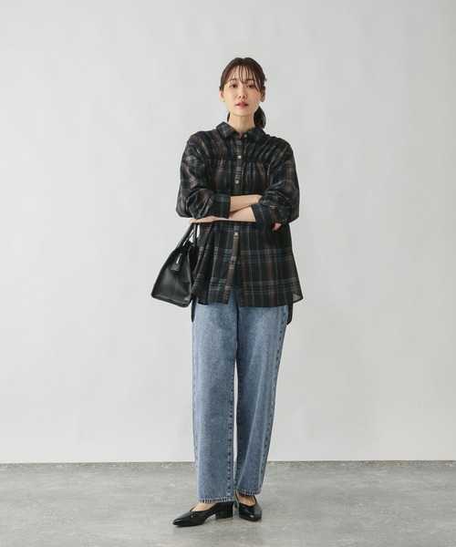 GLOBAL WORK(グローバルワーク)の「GOODデニムストレートパンツ/498392(デニムパンツ・レディース・ブラック/ブルー/ネイビー・X-SMALL/SMALL/MEDIUM/LARGE/X-LARGE/XX-LARGE)」の12枚目の写真