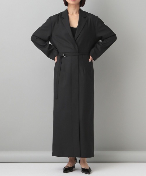 A part by（アパートバイ）の「テーラードワンピコート（その他アウター・レディース・ブラック/チャコールグレー・FREE）」の8枚目の写真
