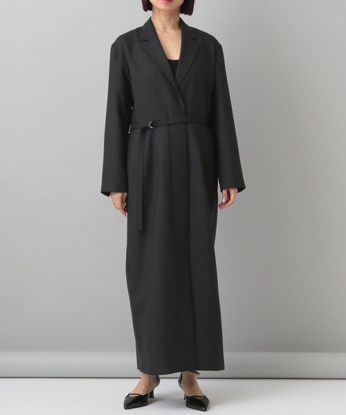 A part by（アパートバイ）の「テーラードワンピコート（その他アウター・レディース・ブラック/チャコールグレー・FREE）」の9枚目の写真