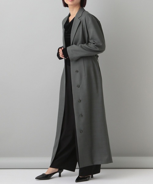 A part by（アパートバイ）の「テーラードワンピコート（その他アウター・レディース・ブラック/チャコールグレー・FREE）」の4枚目の写真