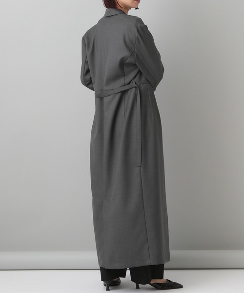 A part by（アパートバイ）の「テーラードワンピコート（その他アウター・レディース・ブラック/チャコールグレー・FREE）」の6枚目の写真