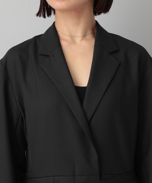 A part by（アパートバイ）の「テーラードワンピコート（その他アウター・レディース・ブラック/チャコールグレー・FREE）」の15枚目の写真