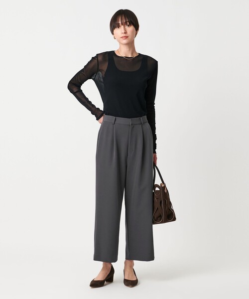 UNITED ARROWS（ユナイテッドアローズ）の「ダブルクロス クロップドパンツ -ウォッシャブル-（スラックス・レディース・オフホワイト/ブラック/ダークグレー・38/36）」の5枚目の写真