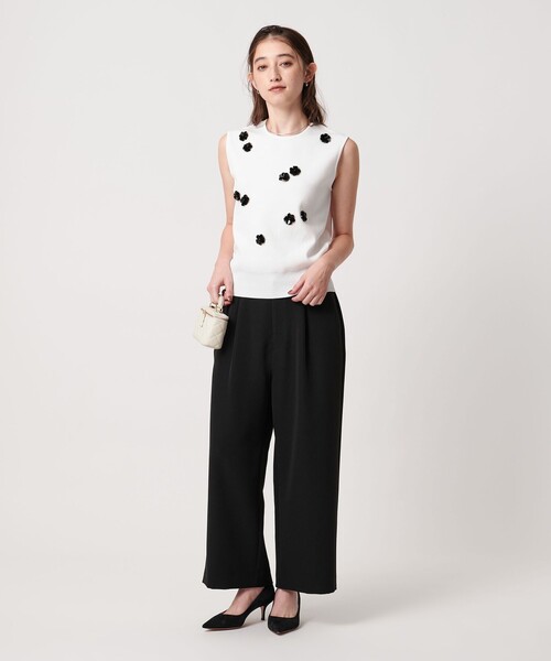 UNITED ARROWS（ユナイテッドアローズ）の「ダブルクロス クロップドパンツ -ウォッシャブル-（スラックス・レディース・オフホワイト/ブラック/ダークグレー・38/36）」の15枚目の写真