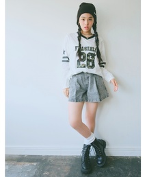 LOVETOXIC（ラブトキシック）の「美脚見えタックフレアキュロット（デニムパンツ）」