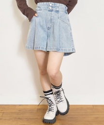 LOVETOXIC（ラブトキシック）の「美脚見えタックフレアキュロット（デニムパンツ）」