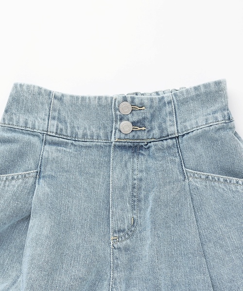 LOVETOXIC（ラブトキシック）の「美脚見えタックフレアキュロット（デニムパンツ・キッズ・ブラック/ライトグレー/グレー/ブルー・L:160cm/M:150cm/S:140cm/130cm）」の13枚目の写真