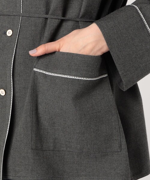 BACCA（バッカ）の「ウールコットンフランネル パジャマシャツ（その他アウター・レディース・チャコールグレー・36/34）」の9枚目の写真
