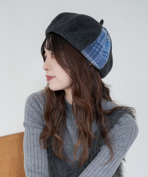 Ruben(ルーベン)の「FUR COMBI BERET/ファー コンビベレー帽(ハンチング/ベレー帽・レディース・ブラック/ベージュ/テラコッタ・FREE)」の11枚目の写真