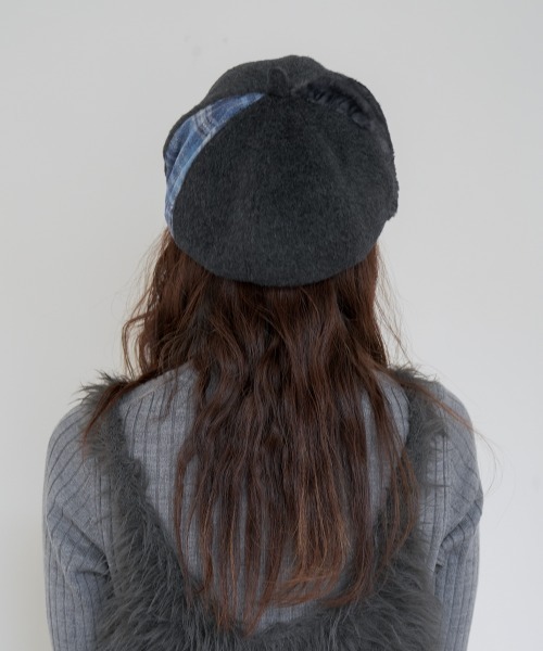 Ruben(ルーベン)の「FUR COMBI BERET/ファー コンビベレー帽(ハンチング/ベレー帽・レディース・ブラック/ベージュ/テラコッタ・FREE)」の12枚目の写真