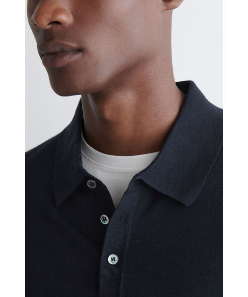 【新品・未使用】COS メリノウール ポロシャツ　M MERINO WOOL POLO SHIRT メリノウールポロシャツ ブラック｜COS コス