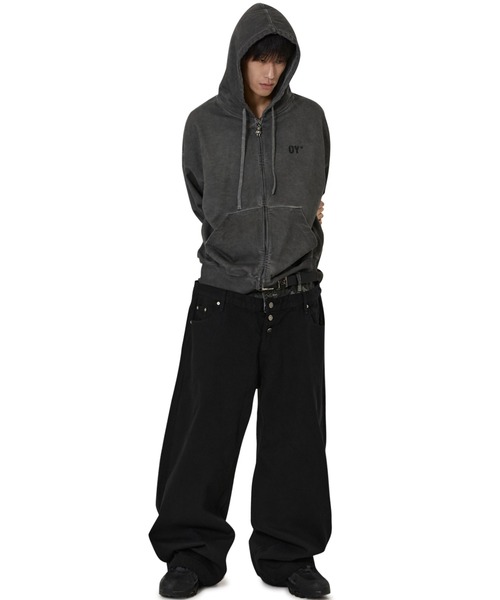 OY（オーワイ）の「『OY/オーワイ』PIGMENT DOLLY HOODIE ZIP UP/ピグメント ドリー ジップアップパーカー（パーカー・レディース・チャコールグレー・L/M）」の5枚目の写真