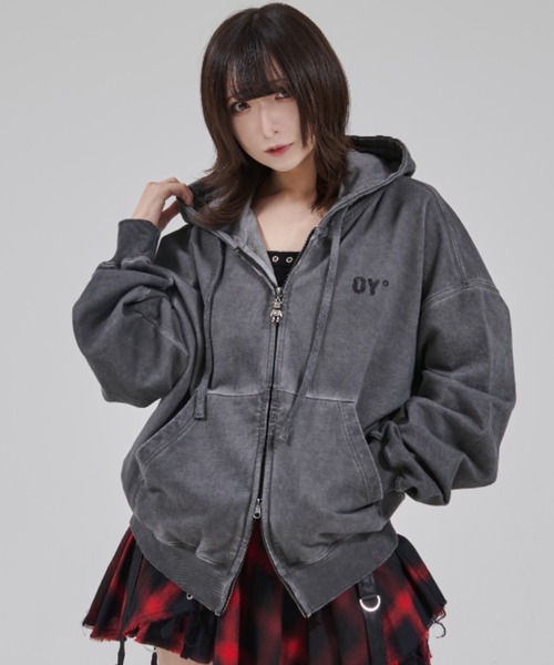 OY（オーワイ）の「『OY/オーワイ』PIGMENT DOLLY HOODIE ZIP UP/ピグメント ドリー ジップアップパーカー（パーカー・レディース・チャコールグレー・L/M）」の11枚目の写真