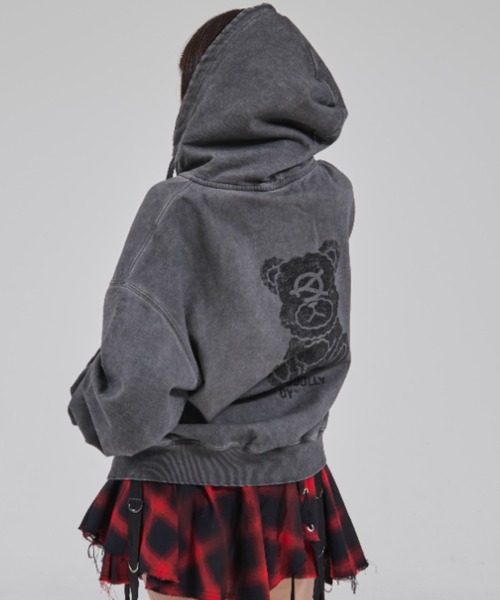 OY（オーワイ）の「『OY/オーワイ』PIGMENT DOLLY HOODIE ZIP UP/ピグメント ドリー ジップアップパーカー（パーカー・レディース・チャコールグレー・L/M）」の13枚目の写真