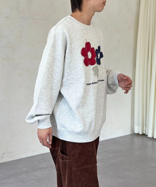 CPCM（シーピーシーエム）の「フラワーパッチワークスウェット（スウェット・レディース・グリーン/オレンジ/アイボリー・MEDIUM/LARGE）」の7枚目の写真