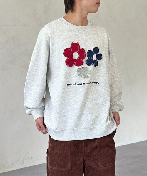 CPCM（シーピーシーエム）の「フラワーパッチワークスウェット（スウェット・レディース・グリーン/オレンジ/アイボリー・MEDIUM/LARGE）」の8枚目の写真