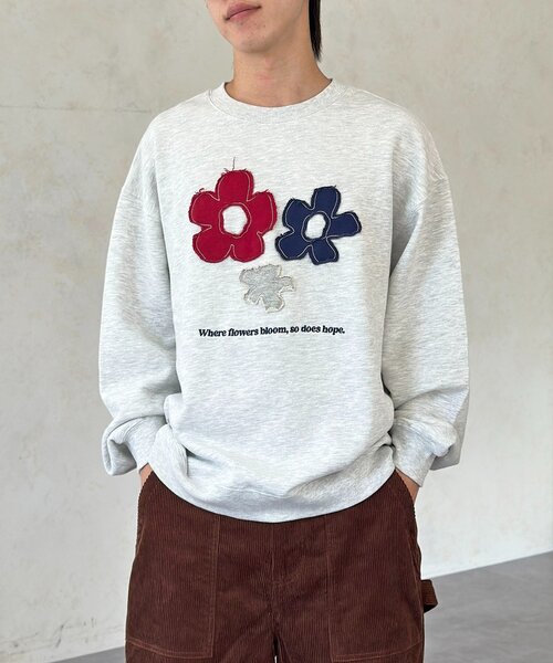 CPCM（シーピーシーエム）の「フラワーパッチワークスウェット（スウェット・レディース・グリーン/オレンジ/アイボリー・MEDIUM/LARGE）」の9枚目の写真