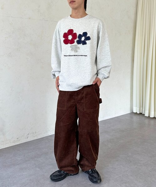 CPCM（シーピーシーエム）の「フラワーパッチワークスウェット（スウェット・レディース・グリーン/オレンジ/アイボリー・MEDIUM/LARGE）」の10枚目の写真