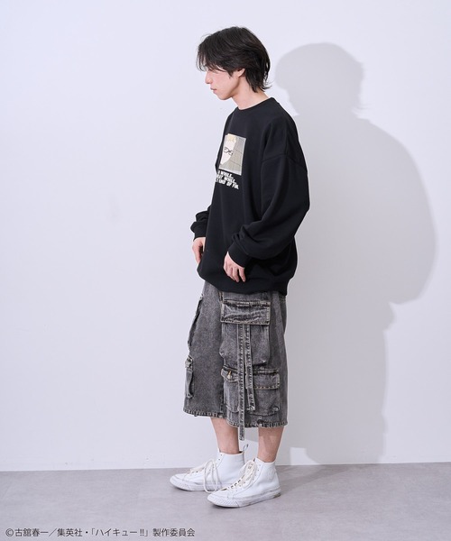 Green　Parks（グリーンパークス）の「ハイキュー!! 月島トレーナー（スウェット・レディース・ブラック・FREE）」の4枚目の写真