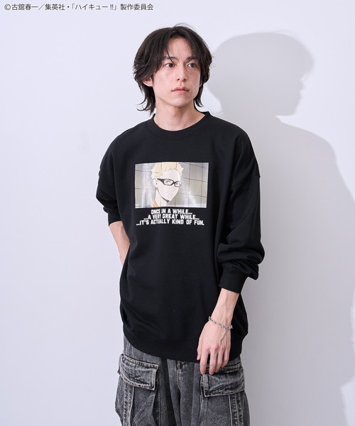 Green　Parks（グリーンパークス）の「ハイキュー!! 月島トレーナー（スウェット・レディース・ブラック・FREE）」の6枚目の写真