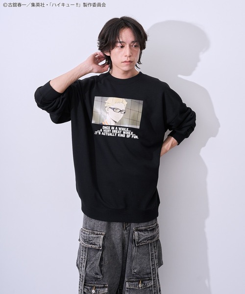 Green　Parks（グリーンパークス）の「ハイキュー!! 月島トレーナー（スウェット・レディース・ブラック・FREE）」の7枚目の写真