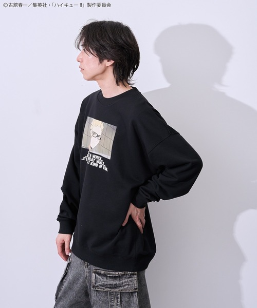 Green　Parks（グリーンパークス）の「ハイキュー!! 月島トレーナー（スウェット・レディース・ブラック・FREE）」の8枚目の写真