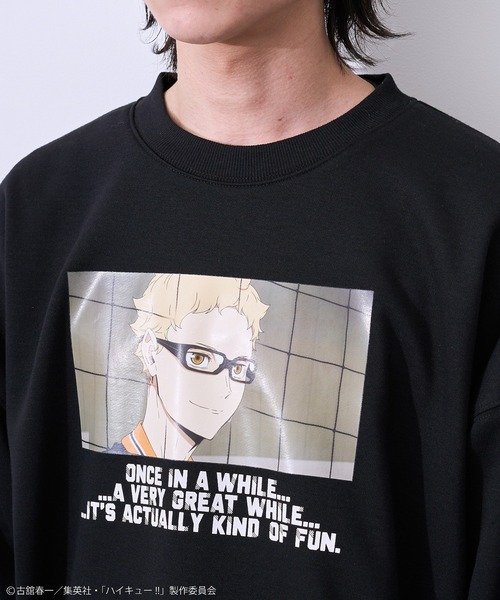 Green　Parks（グリーンパークス）の「ハイキュー!! 月島トレーナー（スウェット・レディース・ブラック・FREE）」の10枚目の写真