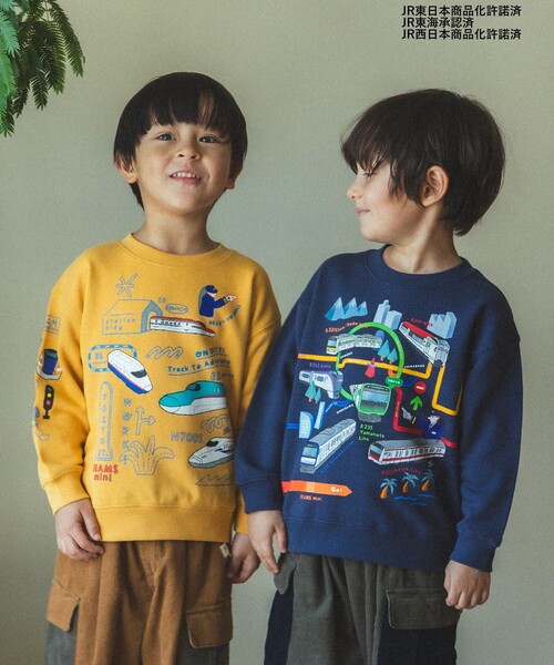 BEAMS mini（ビームスミニ）の「JR 新幹線 スウェット プルオーバー 2025FW（90～150cm）（スウェット・キッズ・ダークグリーン/ナチュラル/イエロー系その他5・100/110/90/140/130/120/150）」の4枚目の写真