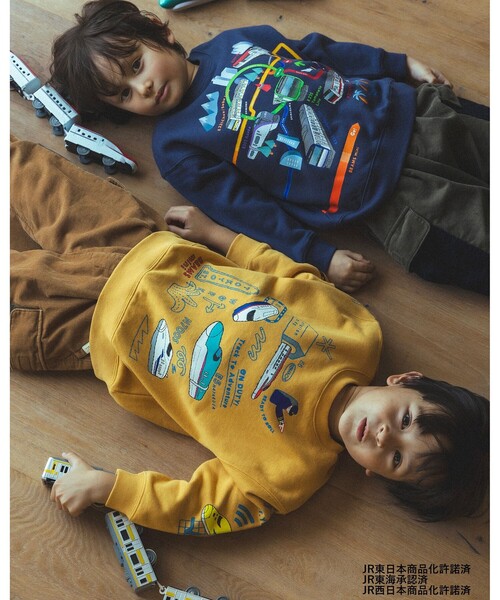 BEAMS mini（ビームスミニ）の「JR 新幹線 スウェット プルオーバー 2025FW（90～150cm）（スウェット・キッズ・ダークグリーン/ナチュラル/イエロー系その他5・100/110/90/140/130/120/150）」の6枚目の写真